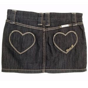 NWOT Frankie B Heart Pocket Denim Jean Mini Skirt